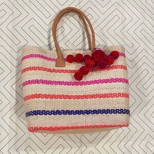 Shebobo Straw Structured Beach Tote